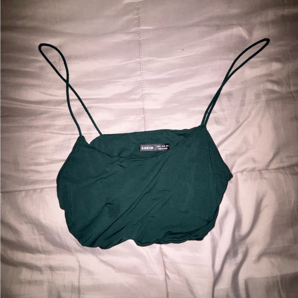 short soft green simple tank top